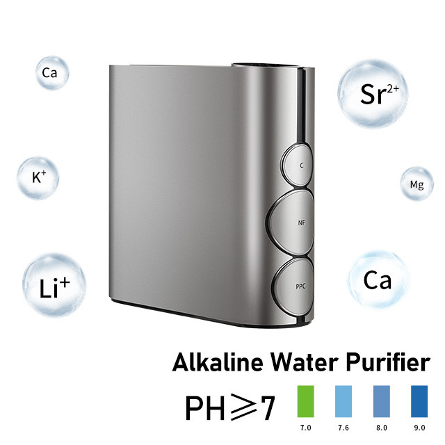Edelstahl 5-stufiger alkalischer Wasserfilter 800GDP RO System Behälterloser Wasserreiniger für Zuhause